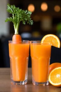 Os benefícios do suco de laranja com cenoura 